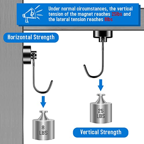 Grtard 3 Pack Magnetic Hooks 25Lbs Neodymium Magnet with Hooks, Magnets with Hooks, Strong Swivel Magnetic Hooks for Hanging, Grill Utensils Tools, Key Holder, Indoor Outdoor Hanging - Cosy Home Interiors Grtard 3 Pack Magnetic Hooks 25Lbs Neodymium Magnet with Hooks, Magnets with Hooks, Strong Swivel Magnetic Hooks for Hanging, Grill Utensils Tools, Key Holder, Indoor Outdoor Hanging - Image 6