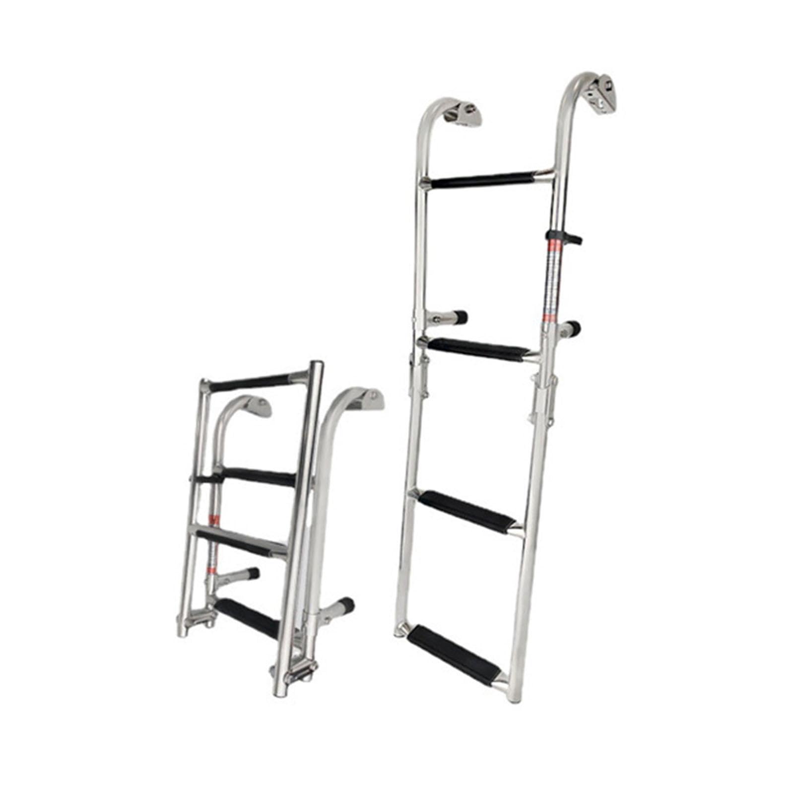 perfk Échelle de Bain télescopique pour Bateau, échelle de Quai Pliante, Marche de Bain antidérapante, échelle d'embarquement pour Bateau Marin pour Yacht