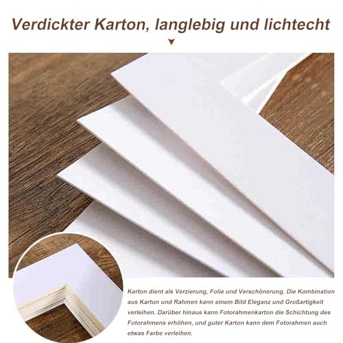 10 StüCk Passepartout (Weiß), 5 StüCk Passepartouts 6 Zoll 10*15cm, 5 StüCk Passpartout 8 Zoll 15*20cm, Bild Foto Rahmen Halterungen, Passpartu, Bilderrahmen, SäUrefreie Passepartout Aus Karton