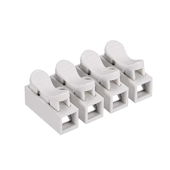 uxcell Spring Wire Connectors, Quick Connector Terminal Barrier Block, No Welding Screws 4 Positions 50pcs