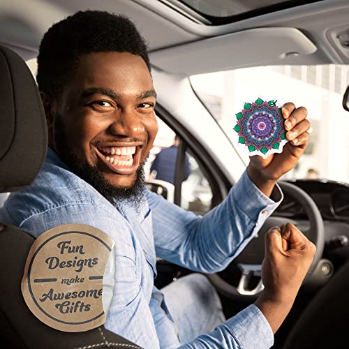 Image of Cute Decorative Mandala Car Air Freshener 4 Pack Scented With Premium Oils By Fresh Fresheners
