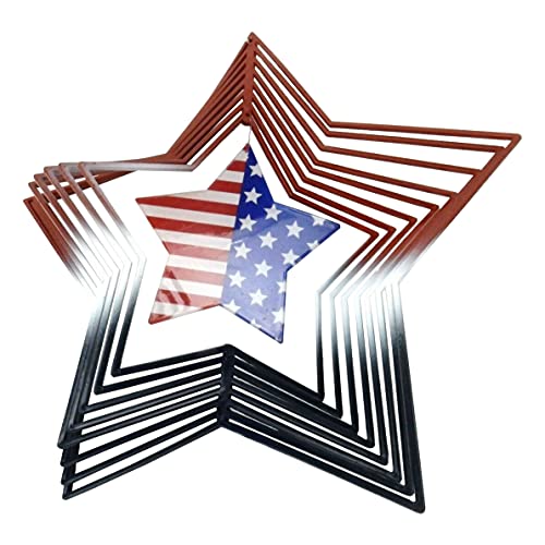 Sweda Hanging Star 3D Wind Spinner, Americana Patriotic Decorations, Great Hanging Decor For Porch, Yard, Garden, Home. #TOP5