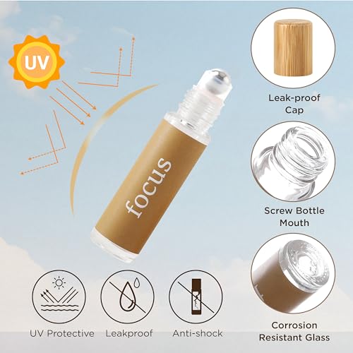 Essential Oil Roller Bottles, 12PCS Glass Perfume Roller Bottles with Funnel Opener and Dropper 10ml Clear Glass Empty Bottles with Stickers and Stainless Steel Roller Balls4