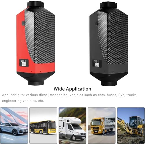PRIJESSE 5KW Diesel Air Heater, 12V Parking Heater Diesel Night Heater with Thermostat LCD Monitor Silencer For Car Truck Boat Caravan Trailer Motor-home Campervans (Black) - Image 4