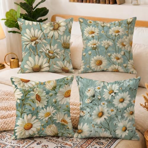 Coussin exterieur impermeable 65x65cm housse de coussin lin lot de 4 - 6