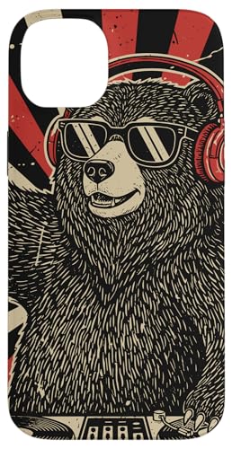 DJ Bear �^�[���e�[�u�� �w�b�h�t�H�� ���g�� ���y���D�� �X�}�z�P�[�X iPhone 14 Plus �p