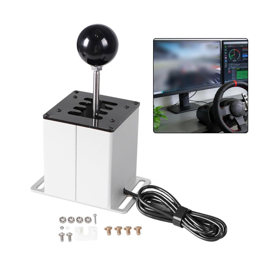 Lapiglo Emulatore del cambio USB in metallo compatibile con Logitech G29 G27 G920 per Thrustmaster T300, manuale 6+R a 7 velocità per giochi di corse per PC