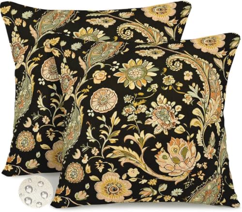 Housse coussin exterieur impermeable 80x80 textile haut de gamme retro - 2
