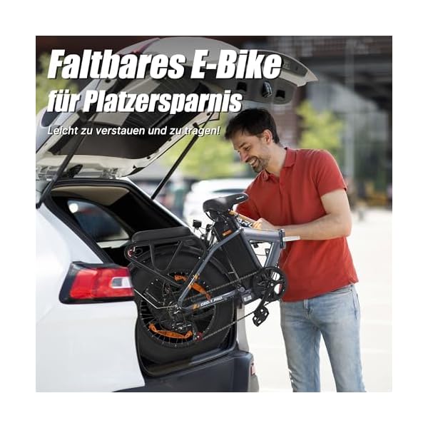 VARUN E Bike Klappbar 20" * 1.95" /20" * 4.0" Fat Reifen City E-Bike mit 250W 48V/36V Ah Akku, E-Bike Klapprad für Damen Herren, Mit LCD-Display, Shimano 7 Gang-Schaltung Mit CE-Zertifizierung – Bild 7