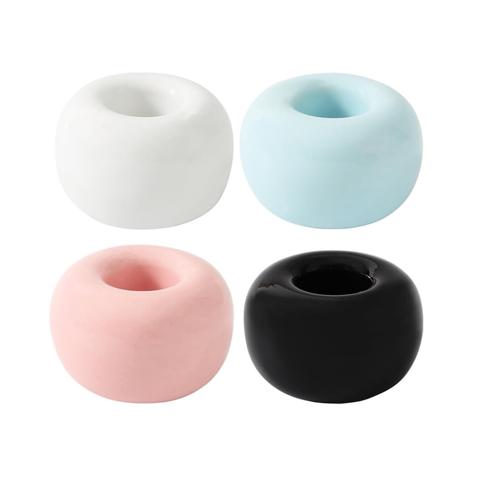 Toothbrush Holder 4 Pcs Macaron Color Porcelain Toothbrush Holder Stand For Bathroom Vanity Countertops Reusable Mouthwash Cup