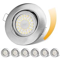 cloksh LED Einbaustrahler 230V Flach Dimmbar LED Spots 6W IP44 Bad Einbauleuchten Deckenspots Deckenstrahler,Neutralweiß 4000K Schwenkbar Einbauspots für Badezimmer Küche Wohnzimmer,6er Set