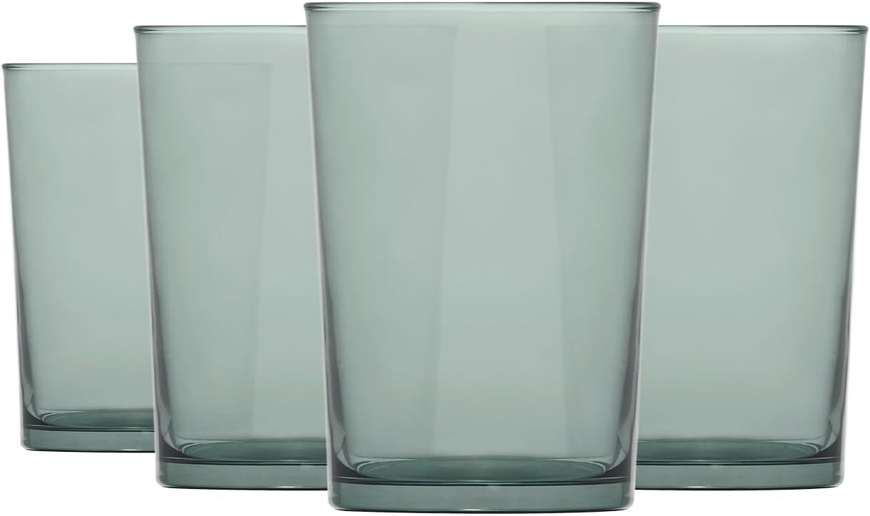 LAV Pastel Mint Green Highball Glasses, 17.25 oz, Colored Beverage, Water Cups, Juice, Cocktail, Beer, Ice Tea, Iced Coffee Glass, Tumbler for Home, Parties, Everyday Use | Set of 4