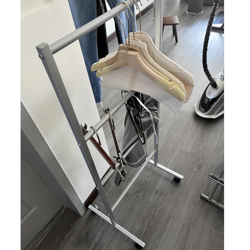 Support de rangement en C avec 4 roues pour vêtements et cintres