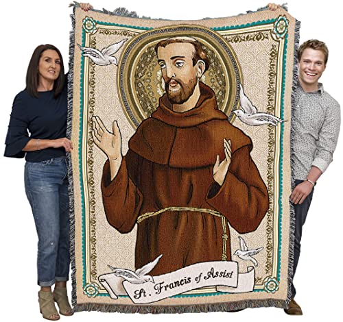 Pure Country Weavers Saint Francis Of Assisi Blanket - Patron Of Animals, Merchants & Ecology - Religious Gift Tapestry Throw Woven From Cotton - Made In The Usa (72X54) #TOP30