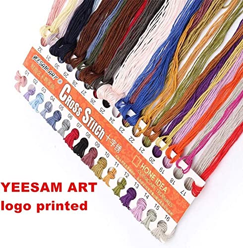 YEESAM ART Cross Stitch Kits Stamped for Adults Beginner Kids Coffee Cup Or Coffee Time 11CT 36×46cm DIY Embroidery Needlework Kit(Black&White) - Image 4