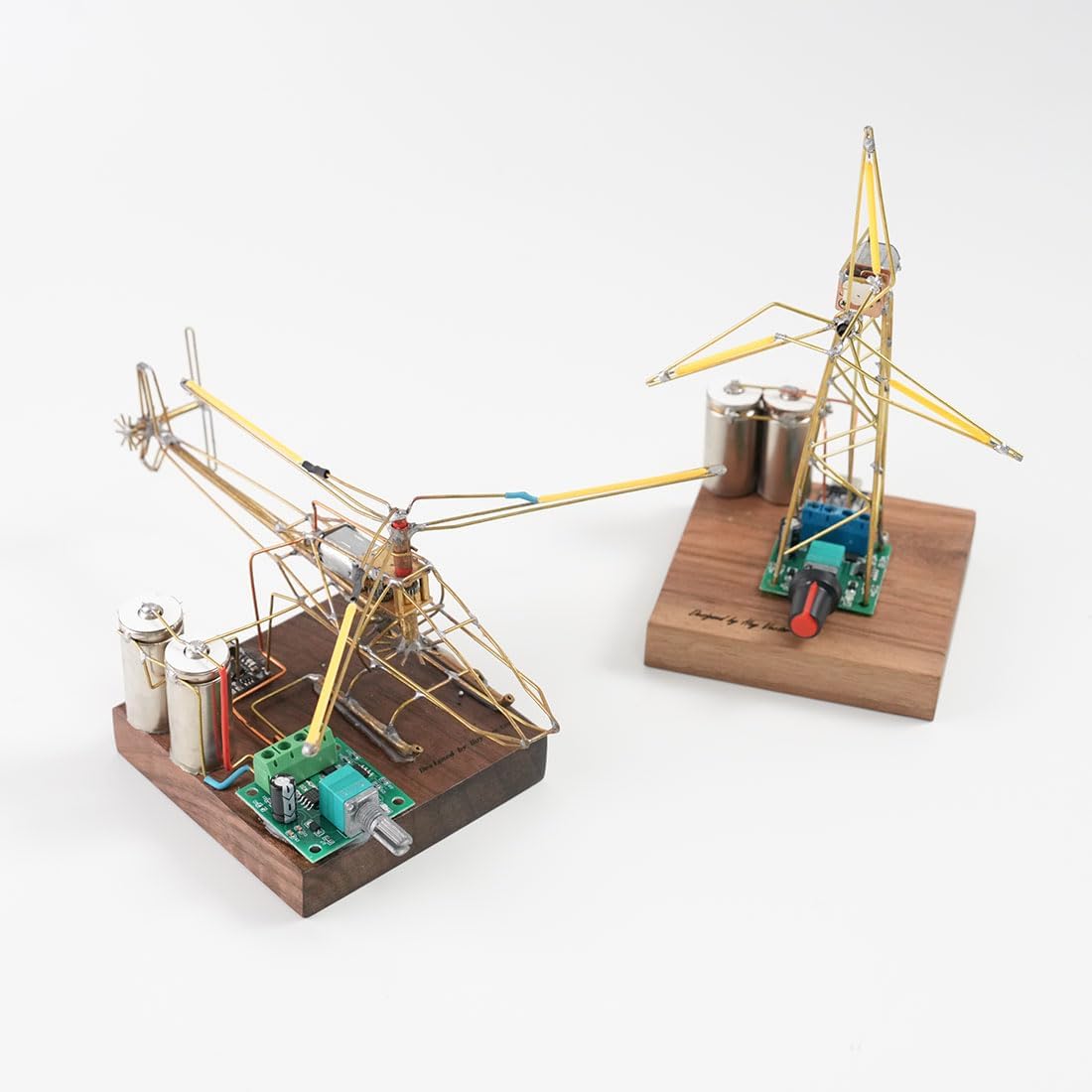 STEM Metal Wire Helicopter DIY Sculpture Kit with LED Light Strip