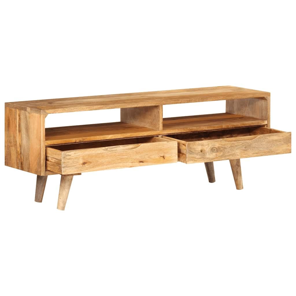 Mobile basso per TV, in legno massiccio, 110 x 30 x 41 cm, colore