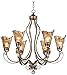 Franklin Iron Works Amber Scroll Golden Bronze Silver Large Chandelier 31 1/2