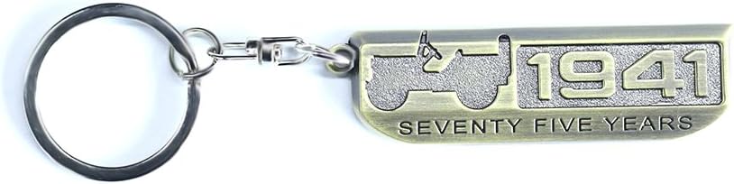 75th(1941-2016)Anniversary Editions Keychain-3D Metal Emblem Badge Nameplate Keyring for Jeep Wrangler Unlimited Grand Cherokee Renegade Compass Patriot Accessories 2016 (Bronze 1PCS)