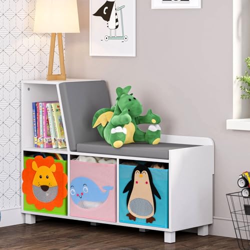 Lifenite stoffboxen kinder 3er-Set, faltbare Tier Aufbewahrungsbox, StoffspielzeugAufbewahrungsbox, aufstellbare Aufbewahrungsbox, für Wohnzimmer, Kinderzimmer, Kindergarten, 27 x 27 x 27 cm