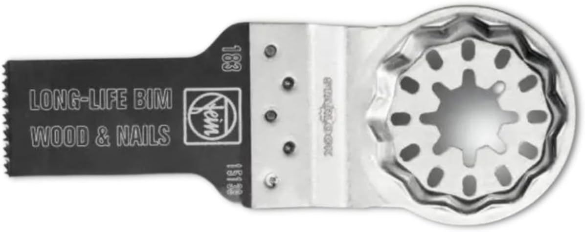 Fein Starlock E-Cut Long-Life Saw Blade - Precision Cutting for Wood, Drywall & Plastics, Bimetal with Teeth Set, Short, 3/4" Width, 1-3/8" Length, 3-Pack - 63502183270