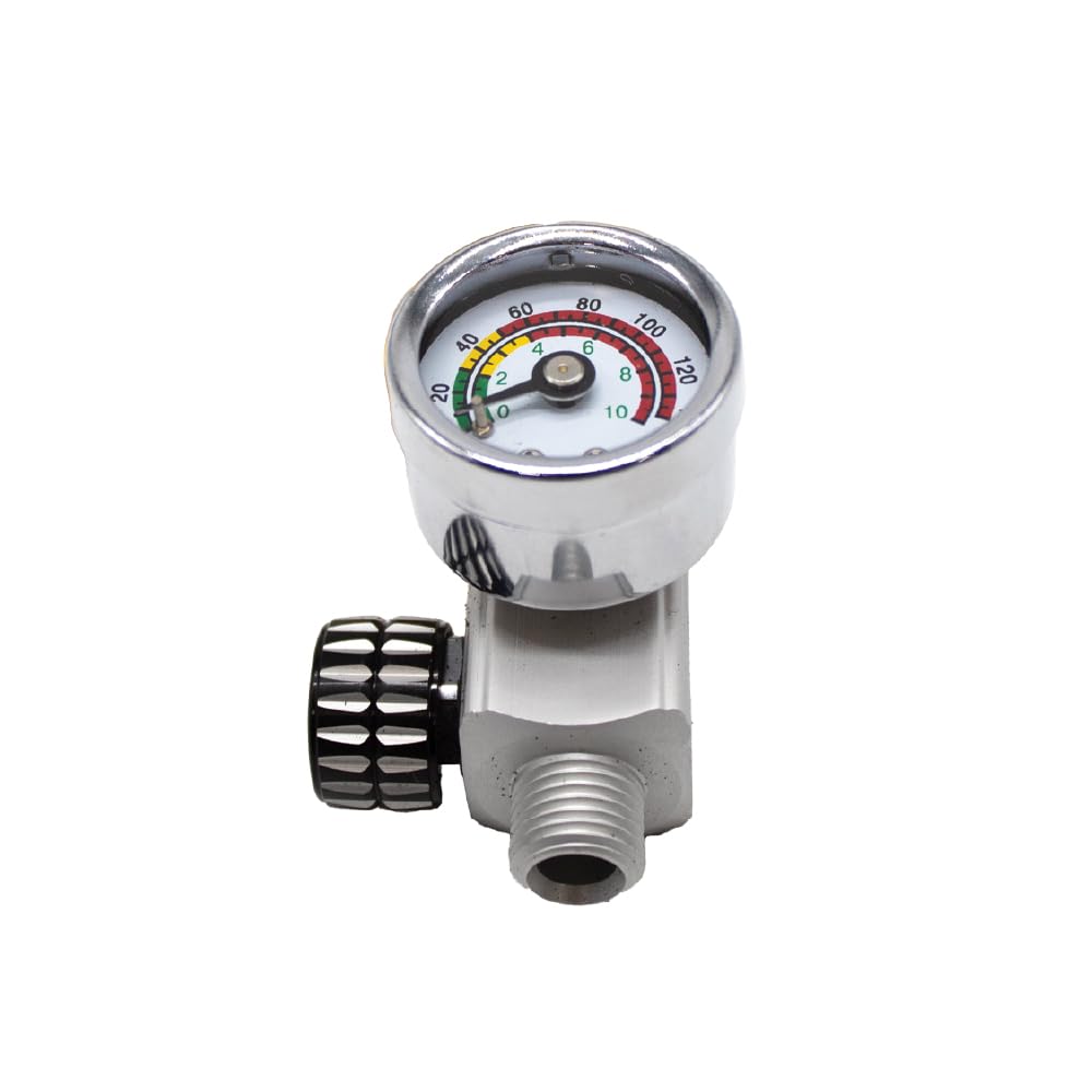 LAUCO KOTA HVLP/LVLP Spray Gun Air Regulator with Pressure Gauge and Air Flow Control ¼-inch NPT Diaphragm Type in Line Regulator for Air Compressor 24578