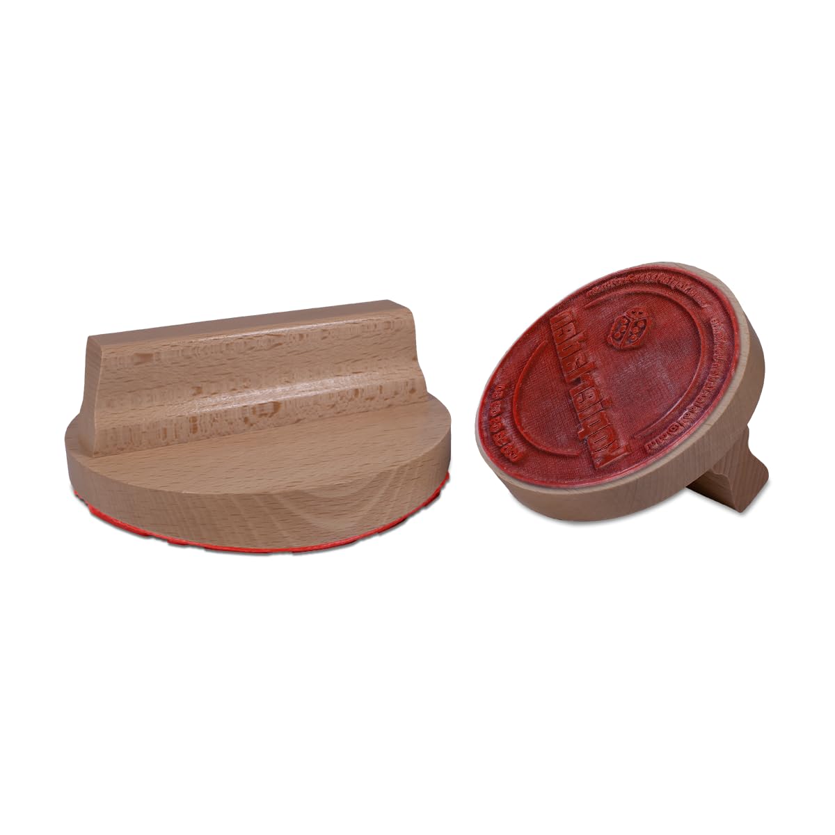 Timbro rotondo personalizzabile, diametro 14 cm, in legno, grande timbro in legno per personalizzare con testo e logo, opzionale con tampone per timbri