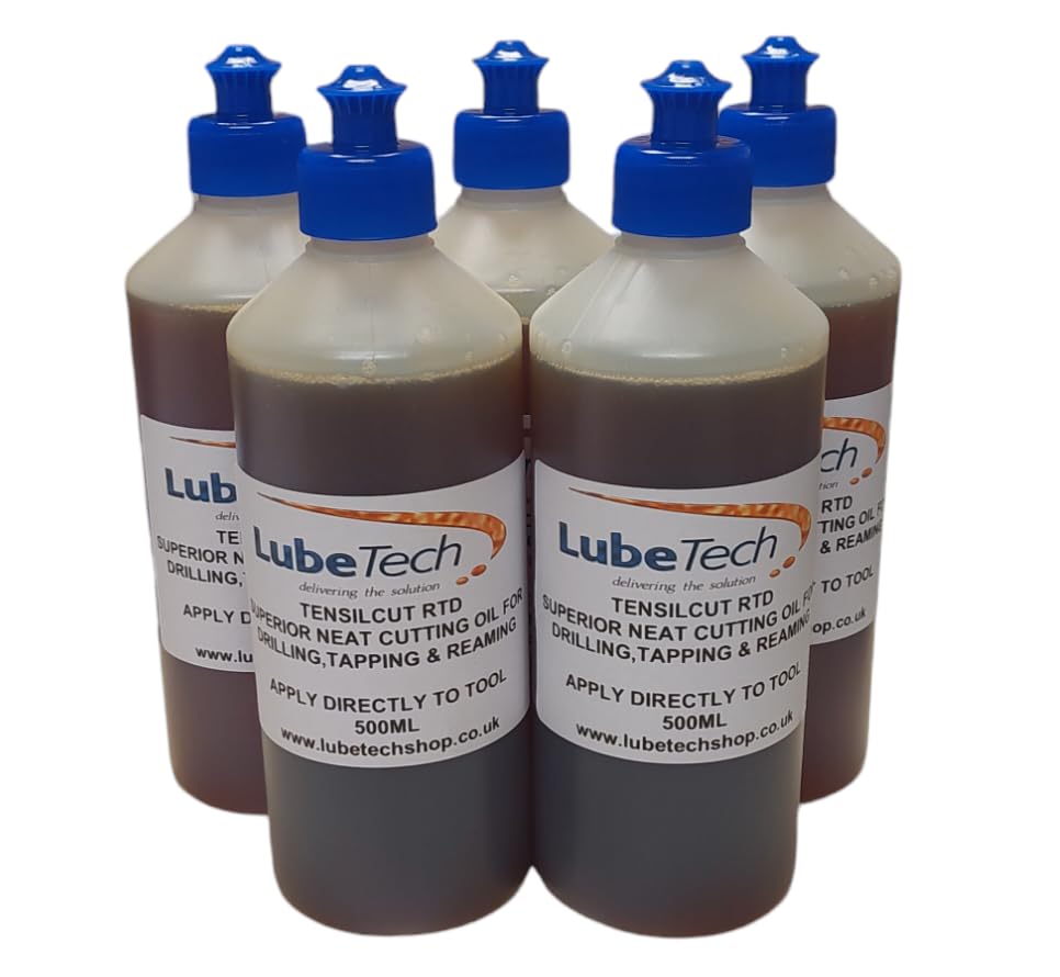 LUBETECH TENSILCUT NEAT CUTTING OIL 5 X 500ML, A HIGH EXTREME PRESSURE NEAT CUTTING OIL DESIGNED FOR TAPPING, DRILLING, REAMING, SAWING AND BORING APPLIED DIRECT TO TOOL