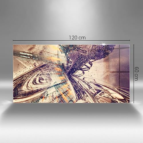 Peinture murale en verre Wallfluent 120x60cm tableau abstrait luxe - 4