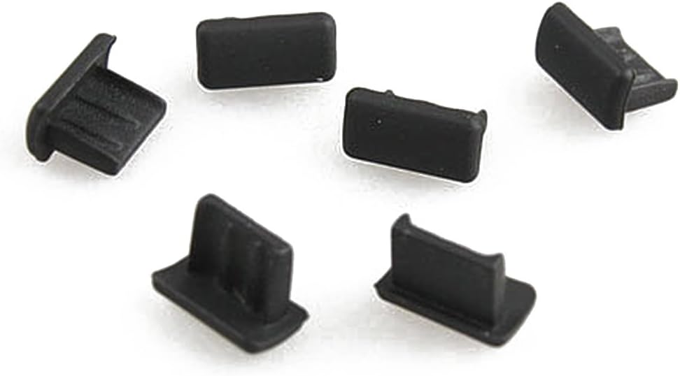 uxcell 15sets Micro USB 3.5mm Earphone Anti Dust Cap Cover Black for Smart Phone