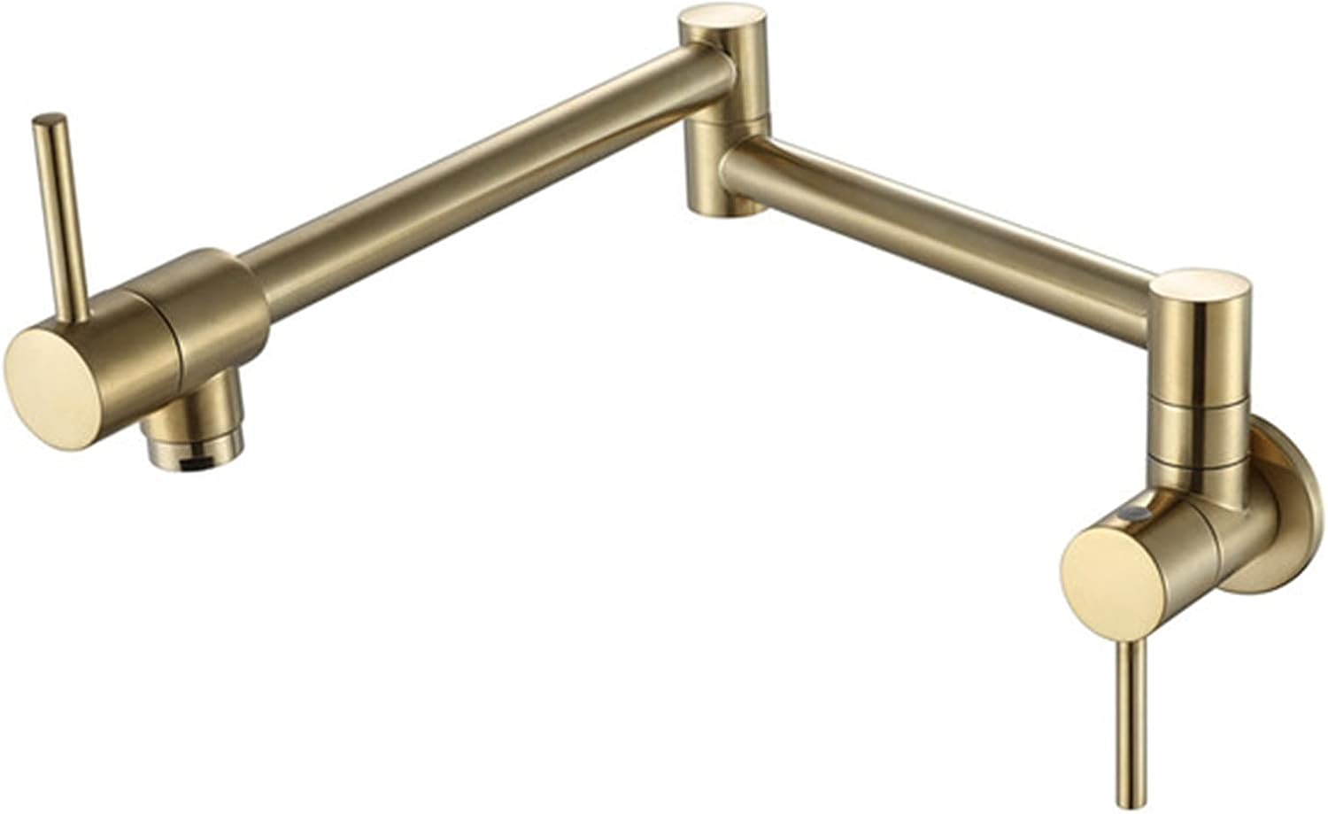 Pot Filler Faucet, Wall Mount Brass Kitchen Tap Sink Folding Stretchable Double Joint Swing Arm Single Cold Water,E(G)