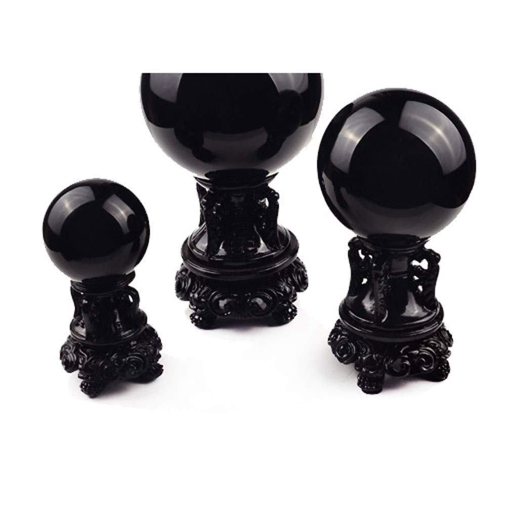 Bola de Cristal (en la Magia Occidental) Obsidiana Natural Bola de Cristal Bola Oficina Auspicioso Feng Shui Bola de Piedra Pulido propicio del Regalo de la decoración Bola de Cristal(