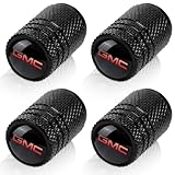 Tire Valve Stem Caps for GMC Sierra Denali Canyon Terrain Yukon Jimmy Acadia Metal Car Wheel Air caps Auto Valve Stem Caps Accessories 4 Pack Black