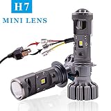 JAVR - Pair of 1 - Extremely Bright White H7 LED Mini Projector Lens Automobles...
