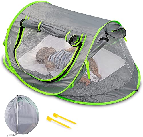 Zento Pop Up Kids Beach Tent - Portable Sunshade Foldable Travel Tent - Camping Bed With Mosquito Net – Uv Protection Upf 50+ Sun Shelters For Infants - Sun Shade For Girls Boys #TOP17