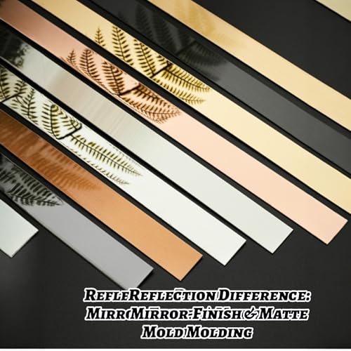 Peel Stick Mirror Trim, Self-Adhesive Metal Molding for Walls, Frames, and Kitchen Backsplash, Flexible Decorative Border, Set of 3 (16.4 ft x 0.4 in) Gold - Image 3
