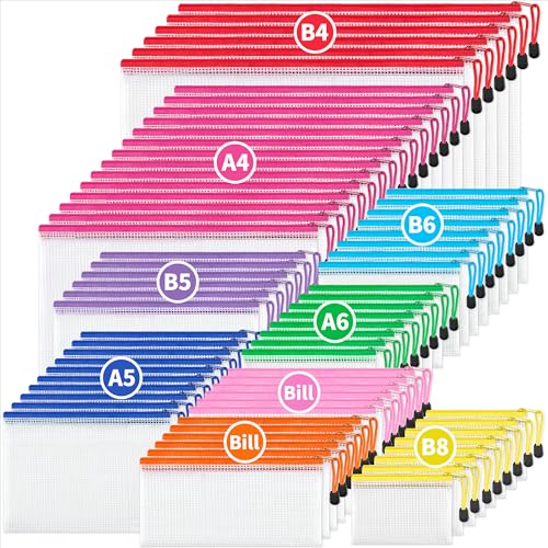 JARLINK 72 Pack Mesh Pouch Organizer with 8 sizes