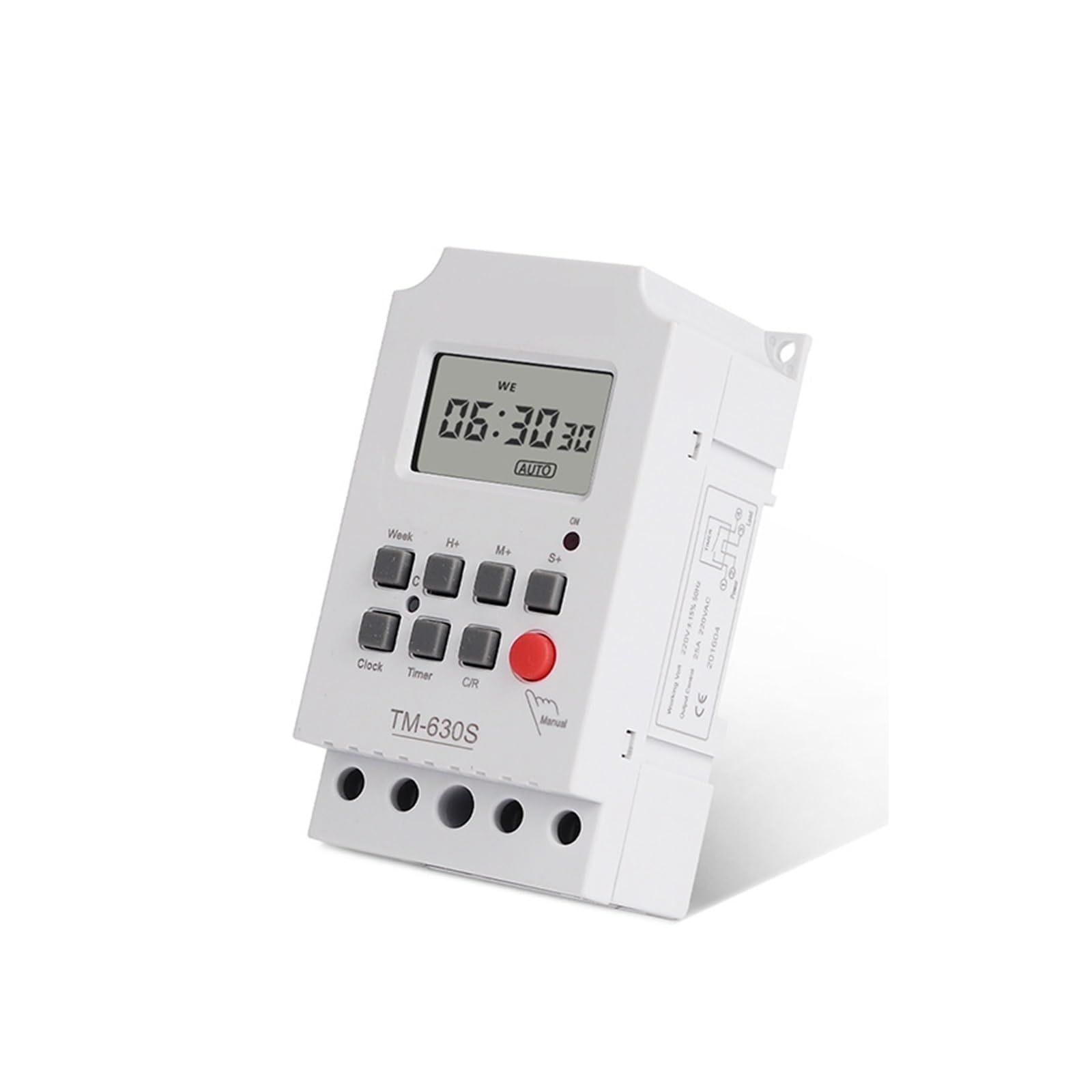 ZERVA 230VAC 30A Carga Pesada 1NO 7 días Temporizador programable semanal, Digital 220V Electrónico Temporizador de intervalo de 1 Segundo Salida de Potencia (Size : 220V)