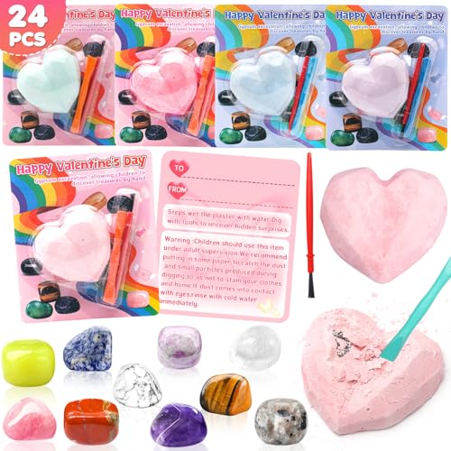 Cartes Saint-Valentin école avec pierres précieuses à creuser pour animation classe