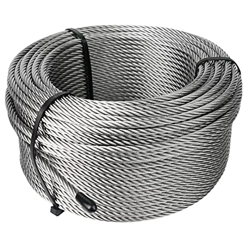 Cuerda de alambre de acero inoxidable anticorrosivo de 1/8 de 25 pies Aoneky
