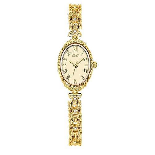 Fashion Vintage Gold Oval Quartz Watches for Women - Alloy