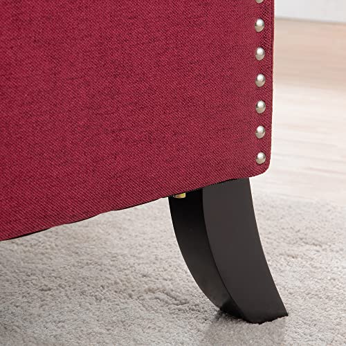 Sillón Reclinable Ajustable Rojo Vino miniatura 7