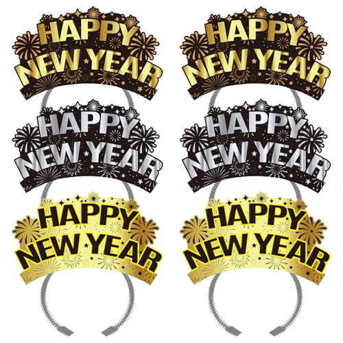 Fournitures de fete du Nouvel An 2026 avec lot de 12 bandeaux Happy New Year