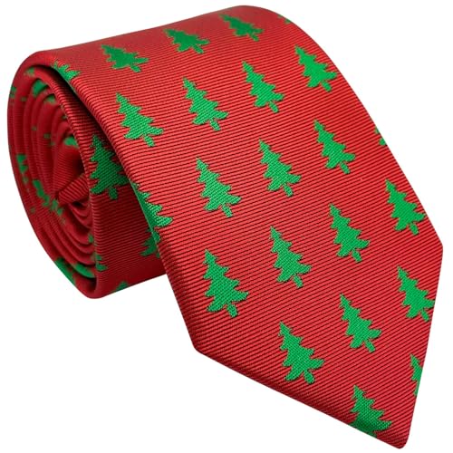 Retreez Christmas Tree Pattern Woven Microfiber Boy's Tie - 8-10 years4