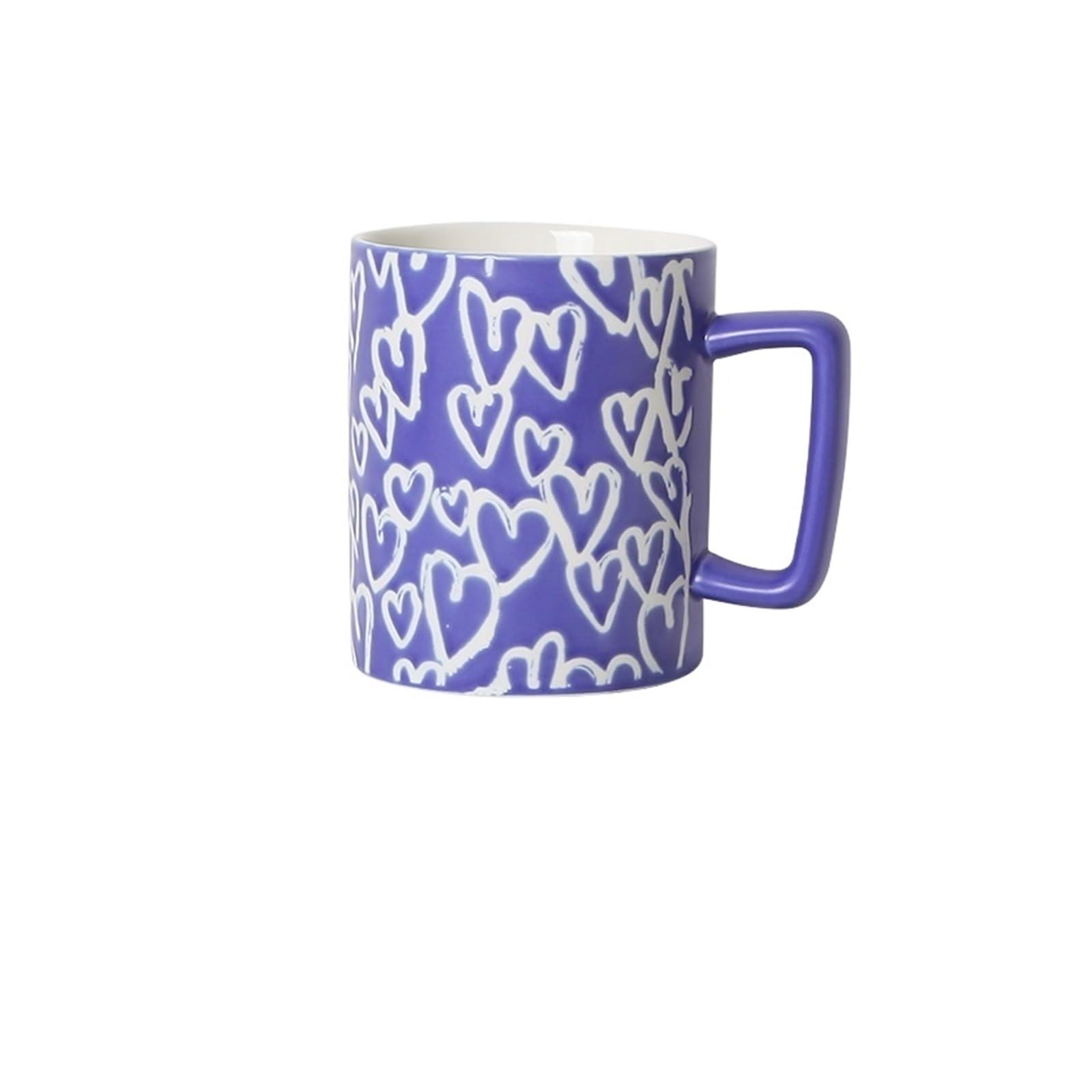 Kubki do kawy Ceramiczny kubek do kawy o dużej pojemności, owsiany, śniadaniowy, 400 ml Filiżanka kawy(Blue)