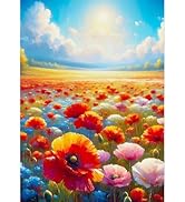 QQYRHN 5D Dampflok Diamond Painting - DIY Diamantbild Mit Wildblumen, 30x40 Cm