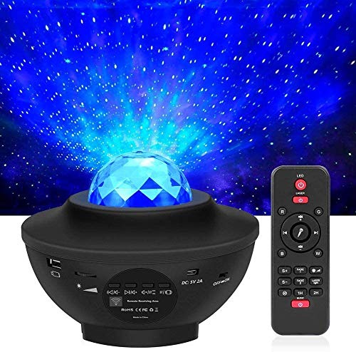 LED Projektor Sternenhimmel Lampe Kinder Nachtlicht Baby Sterne Lampe mit Fernbedienung/Bluetooth Lautsprecher und Starry