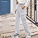 Women Fashion Wide Leg Pants with Pockets Casual Loose Solid Color Trousers Comfortable High Waist Sweatpants