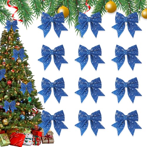 Casenly Schleifen Weihnachten, 12 Stück Weihnachtsschleifen Glitzer...