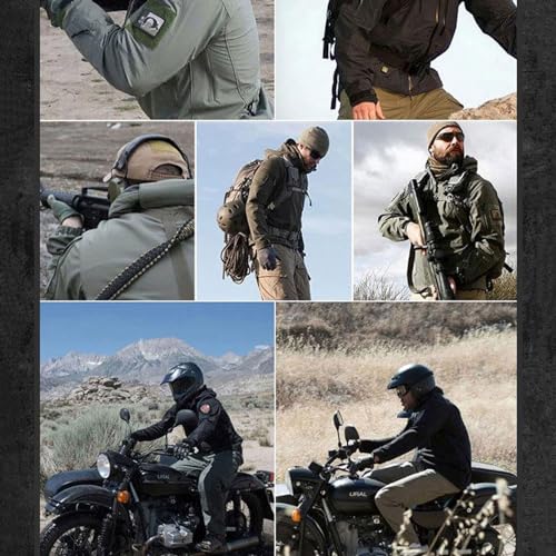 KEAAN Herren-Angleranzug, Winter, Haifischhaut, Softshell-Fleece, dick, Bergsteigen, Camping, Kleidung, Taktiktraining, wasserdicht, Set - Armeegrün | L
